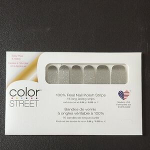 Color Street Glittering Silver Nail Strips